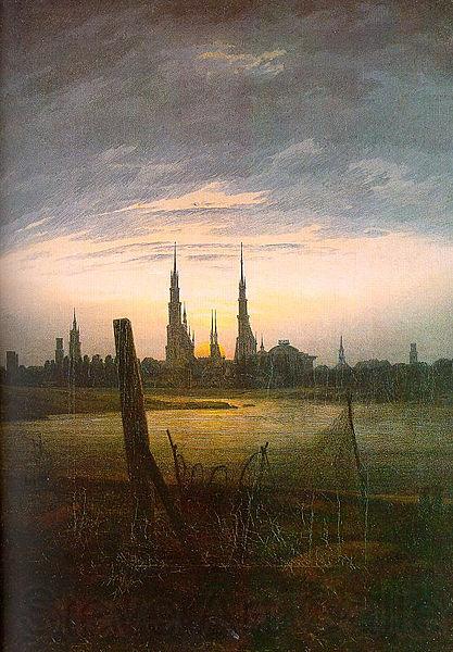 Caspar David Friedrich City at Moonrise France oil painting art